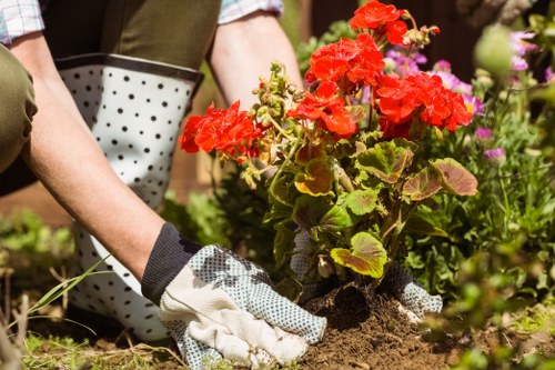 Gardening team preparing a quoted service with payment terms